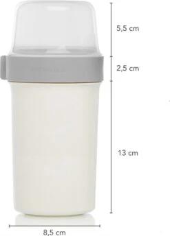 Lock&Lock Yoghurt Beker To Go - Muesli Beker To Go - Lunchbeker - Salade To Go - Saladebox - Large - 760 Ml + 310 Ml - Wit -Levensrandproducten 862x1200 1