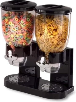 MikaMax Cornflakes Dispenser - Voorraadbus - Cornflakes Voorraadpot - Ontbijt Granendispenser - Zwart - 2 X 500 Gram -Levensrandproducten 899x1200 11