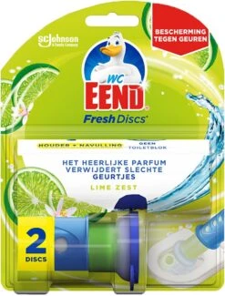 WC Eend Houder Fresh Discs Lime Zest + 3 X 6 Discs Navulling -Levensrandproducten 913x1200 2