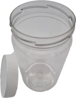 Ariko Jar | Lichtgewicht Kunststof Pot Met Schroefdeksel | 750ml | Potje Met Witte Deksel | Voorraadpot | Hervulbaar -Levensrandproducten 926x1200