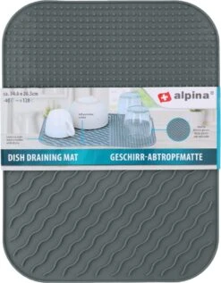 Alpina Afdruipmat - Droogmat - Siliconen - 26,5x34,5 Cm - Grijs -Levensrandproducten 935x1200