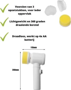 V&P Magic Brush - Elektrische Multifunctionele Schoonmaakborstel - 3 Opzetstukken - Wasborstel - Poetsmachine - Schrobborstel - Handborstel - Werkborstel - Schrobber - Boorborstel - Schoonmaakmiddelen - Reinigingsborstel -Levensrandproducten 947x1200 4