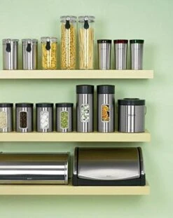 Brabantia Voorraadbus - 1,4 L - Matt Steel Fingerprint Proof / Matt Black Deksel - Met Venster -Levensrandproducten 952x1200 2