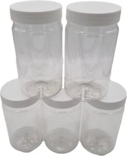 Ariko Jar | Lichtgewicht Kunststof Pot Met Schroefdeksel | 750ml | Potje Met Witte Deksel | Voorraadpot | Hervulbaar -Levensrandproducten 974x1200 2