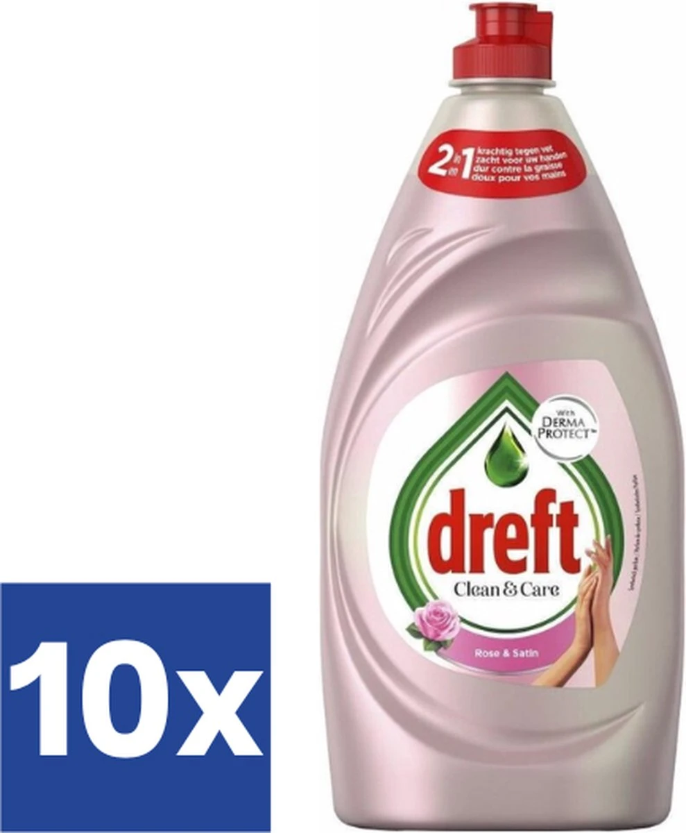 Dreft Clean & Care Afwasmiddel Rose & Satin (Voordeelverpakking) - 10 X 383 Ml 1 Dreft Clean & Care Afwasmiddel Rose & Satin (Voordeelverpakking) - 10 X 383 Ml